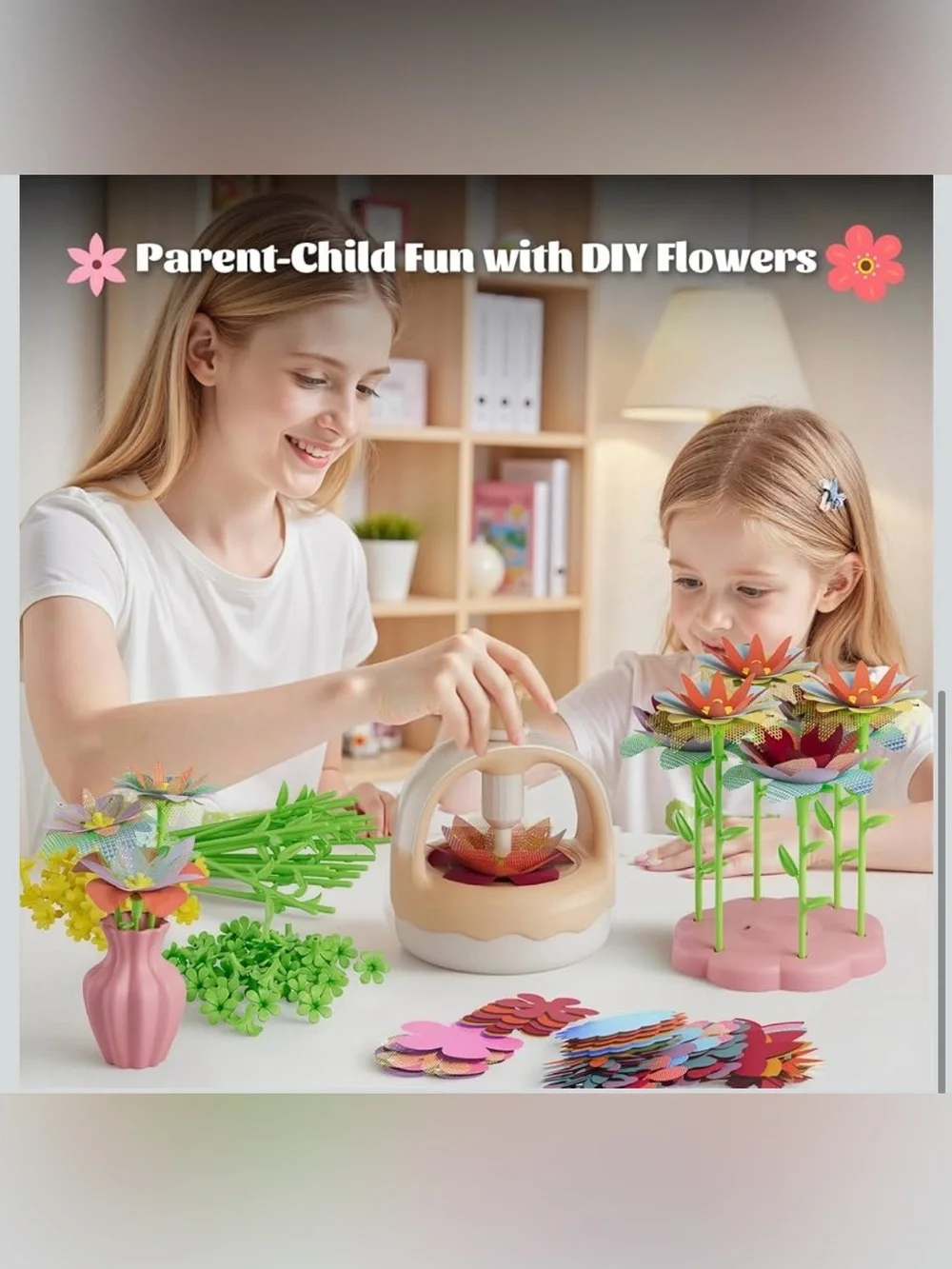 Fabric Flower Bouquet Craft Kit, DIY Arts & Crafts Toy for Kids, Creative Flower